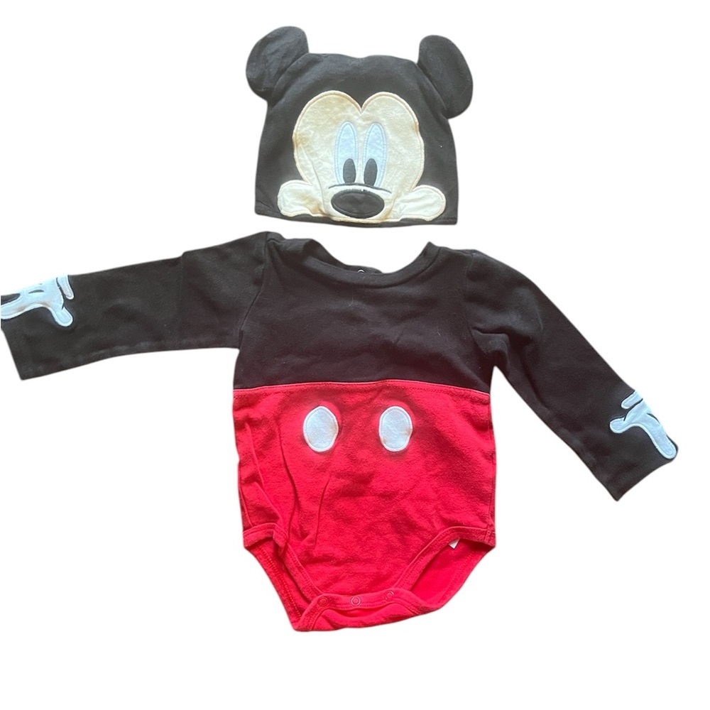 Disney Store Mickey Mouse Costume Baby Onesie and Hat